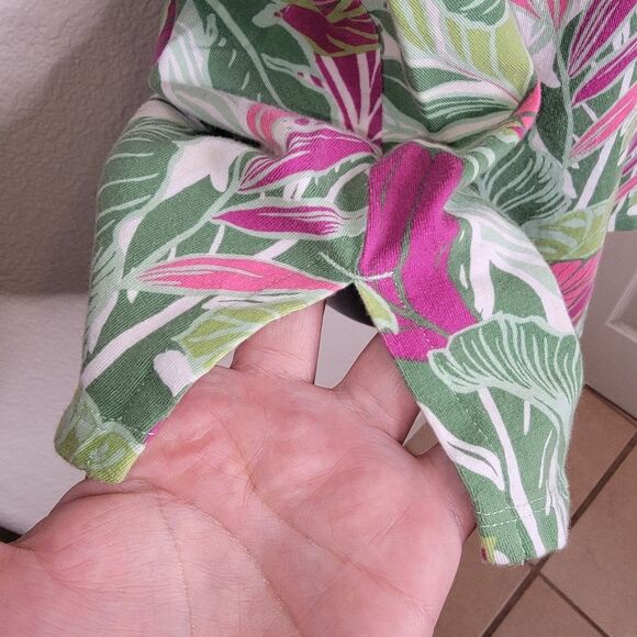 Soft Essential Supima Isabel Short Sleeve Tunic Tropical Print 2x - Picture 5 of 8